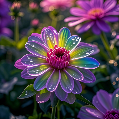 🫧Ethereal Purple Zinnias – Transparent Petal Wonders!🪷