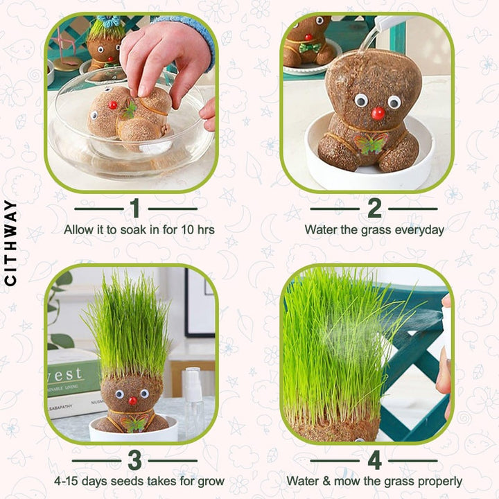 🌸【4 days germination】Last Day Sale - 50% OFF💐Grass Head Lucky Doll