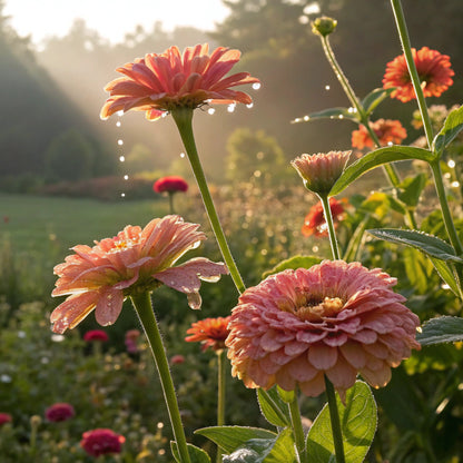 🫧Ethereal Purple Zinnias – Transparent Petal Wonders!🪷