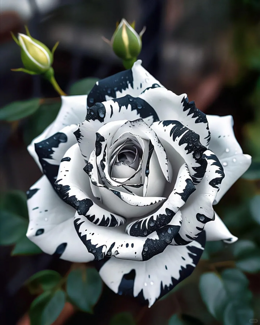 Zebra Pattern Black White Rose Seeds🦓