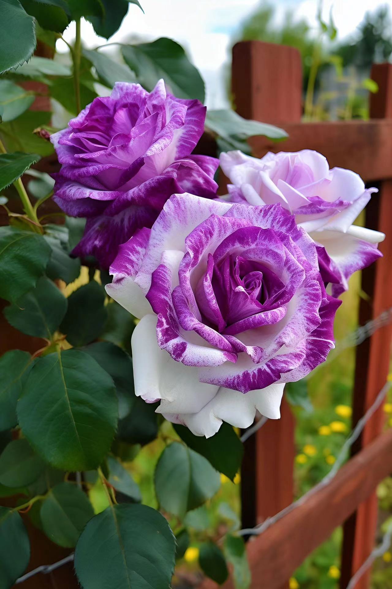 Rare Purple and White Twin Roses