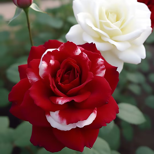 Rare Twin Red White Rose Flower Seeds