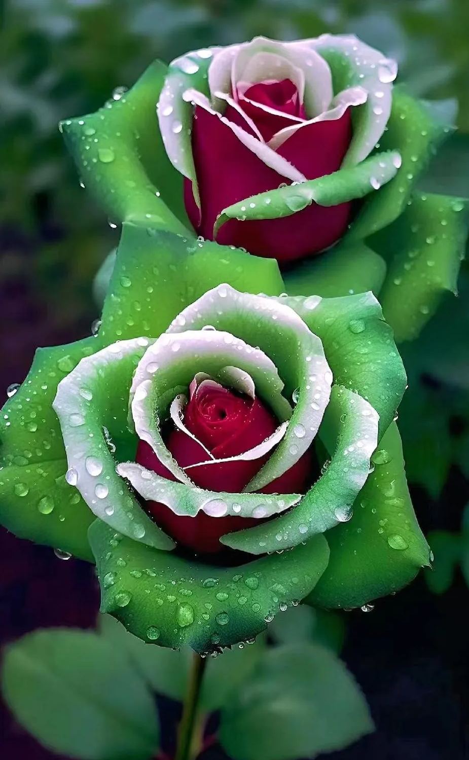 Ruby Green Twin Roses