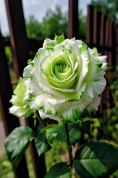 🤍Rare White and Green Twin Roses💚