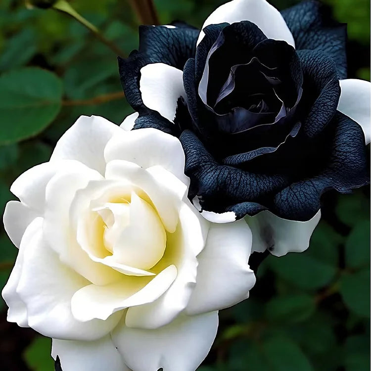 RARE BLACK & WHITE ROSE