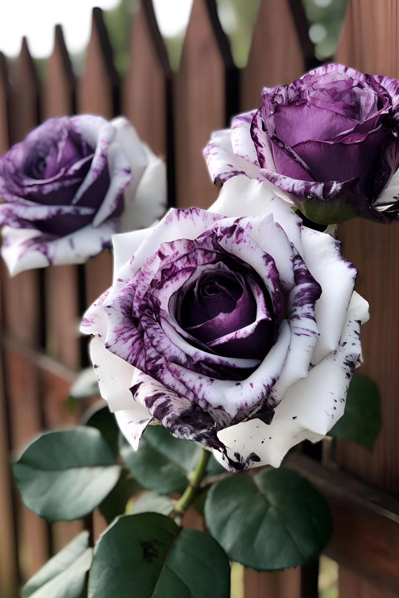 Rare Purple and White Twin Roses