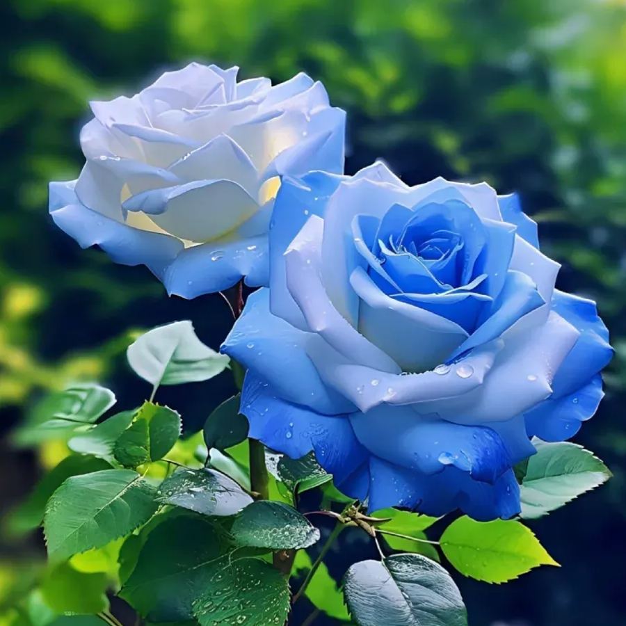 🪼Luminous Blue Frost Rose Seeds💡