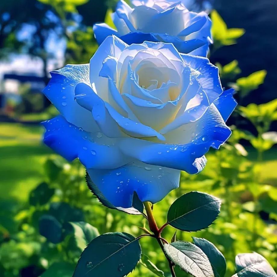 🪼Luminous Blue Frost Rose Seeds💡